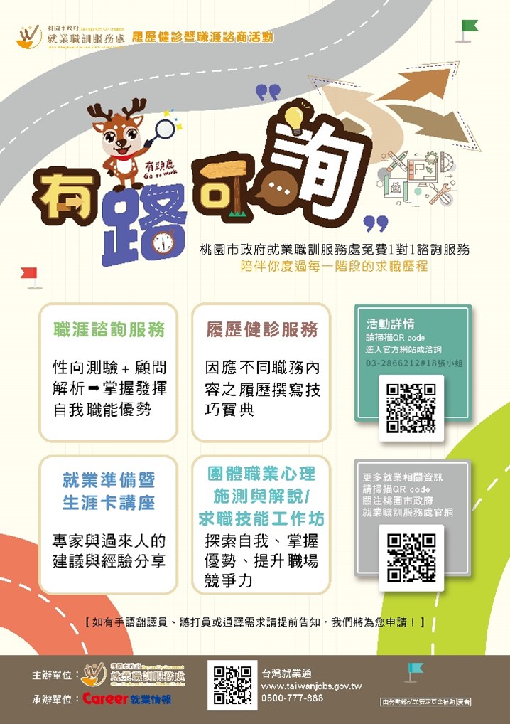 桃園市政府 「115年度履歷健診暨職涯諮商活動實施計畫案」