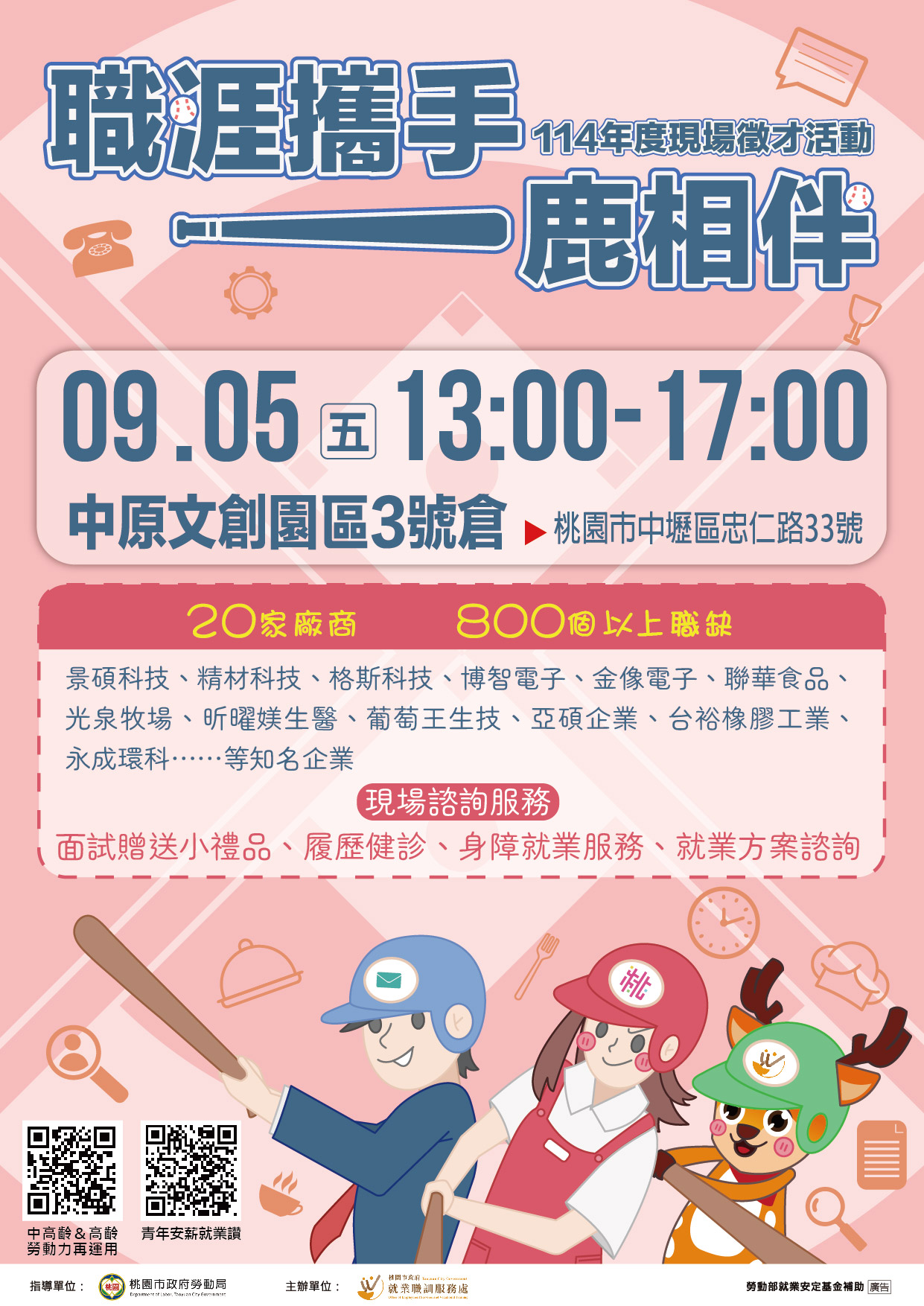 114年9月5日中原文創園區3號倉 「職涯攜手 一鹿相伴」製造、科技產業亮點場－現場徵才活動