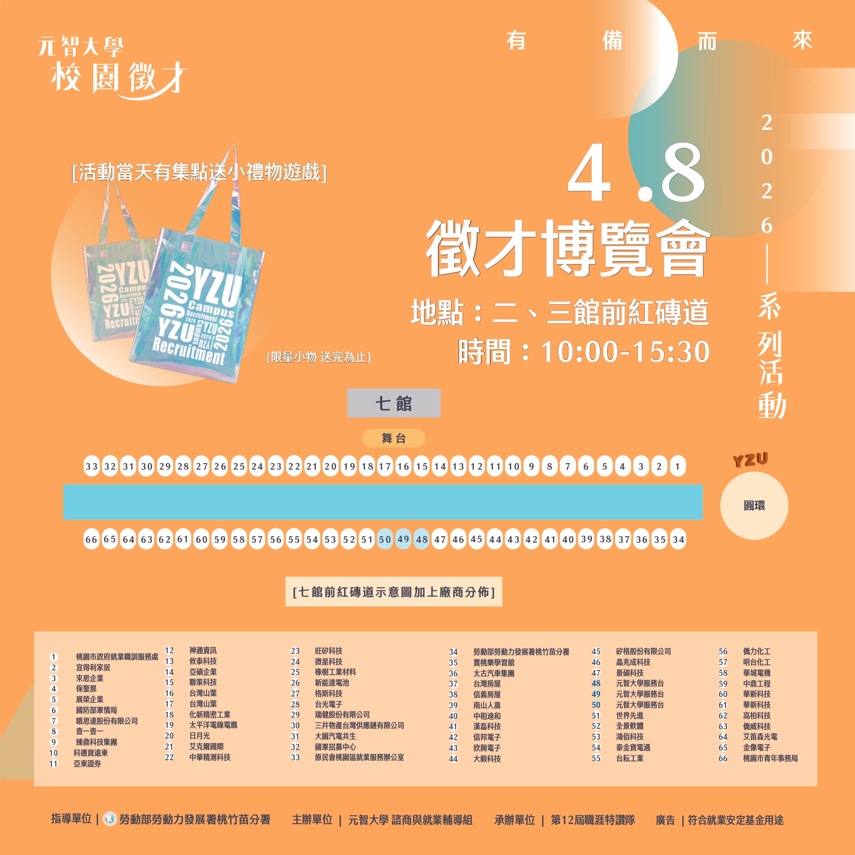 4／8  元智大學校園徵才博覽會   Δ行前通知與會場設置