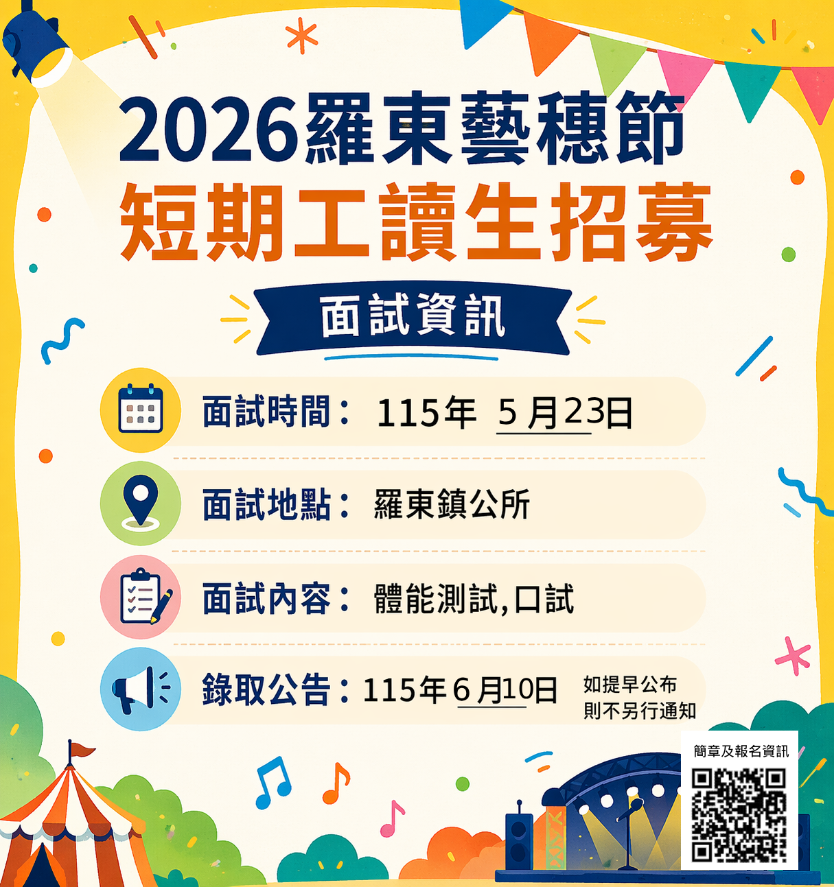 「2026羅東藝穗節短期工讀生線上招募中」